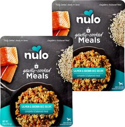 Nulo Gently-Cooked Meals Salmon & Brown Rice Recipe Wet Dog Food, 9-oz pouch, bundle of 16 