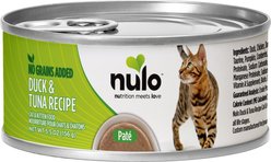 Nulo Grain-Free Duck & Tuna Recipe Pate Wet Canned Food for Cats & Kittens, 5.5-oz can, case of 4