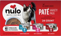 Nulo Grain-Free Variety Flavors Pate Wet Canned Food for Cats & Kittens, 5.5-oz can, case of 24