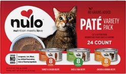 Nulo Grain-Free Variety Pack Pate Wet Canned Food for Cats & Kittens, 5.5-oz can, case of 24