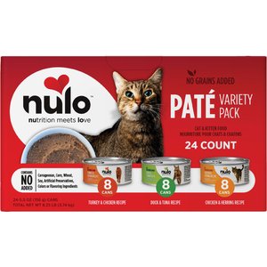 Nulo Grain-Free Variety Pack Pate Wet Canned Food for Cats & Kittens, 5.5-oz can, case of 24