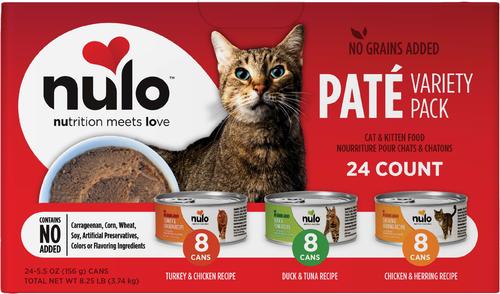 NULO Grain-Free Variety Pack Pate Wet Canned Food for Cats