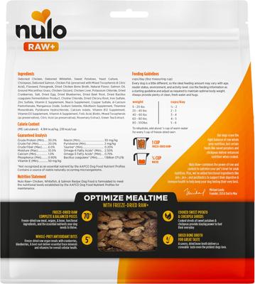 Show full view: Nulo Raw+ Chicken, Whitefish & Salmon Adult Freeze-Dried Dog Food, 9-oz bag slide 3 of 11