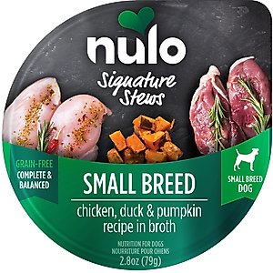 Nulo Signature Stews Grain-Free Chicken, Duck & Pumpkin in Broth Small Breed Wet Dog Food, 2.8-oz cup, case of 24