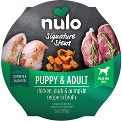Nulo Signature Stews Grain-Free Chicken, Duck & Pumpkin in Broth Wet Dog Food, 6-oz cup, case of 16