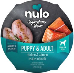 Nulo Signature Stews Grain-Free Chicken & Salmon in Broth Wet Dog Food, 6-oz cup, case of 16