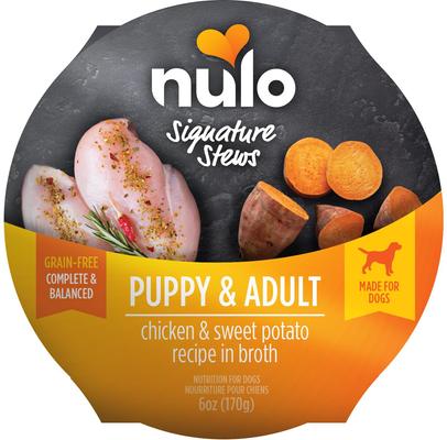 Show full view: Nulo Signature Stews Grain-Free Chicken & Sweet Potato in Broth Wet Dog Food, 6-oz cup, case of 16 slide 3 of 9