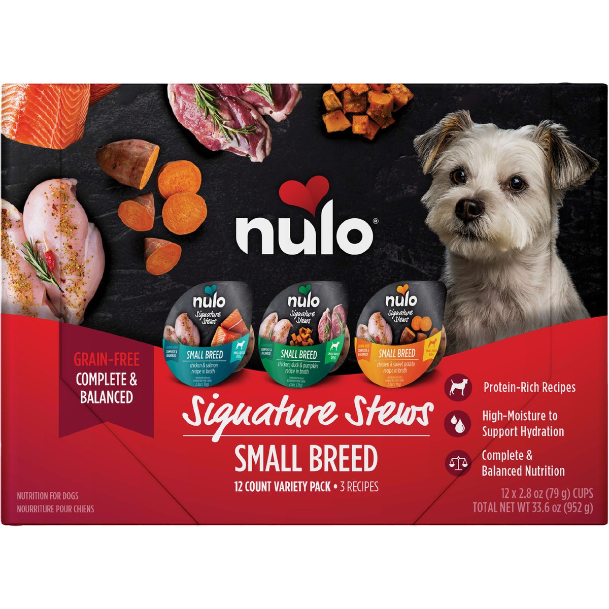 Nulo Signature Stews Variety Pack Grain-Free Small Breed Wet Dog Food, 2.8-oz cup, case of 12