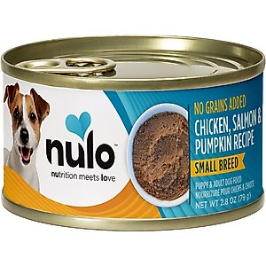 Nulo Small Breed Puppy & Adult Chicken Grain-Free Salmon, & Pumpkin Grain-Free Pate Wet Dog Food, 2.8-oz can, 12 count