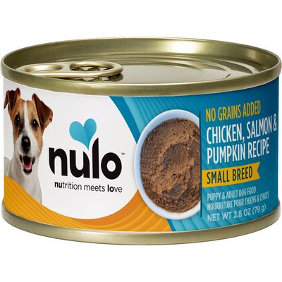 Nulo Nulo Small Breed Puppy & Adult Chicken Grain-Free Salmon, & Pumpkin Grain-Free Pate Wet Dog Food, 2.8-oz can, 12 count