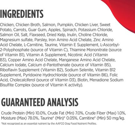 Show full view: Nulo Small Breed Puppy & Adult Chicken Grain-Free Salmon, & Pumpkin Grain-Free Pate Wet Dog Food, 2.8-oz can, 12 count slide 7 of 8