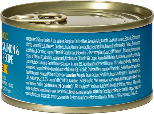 Show full view: Nulo Small Breed Puppy & Adult Chicken Grain-Free Salmon, & Pumpkin Grain-Free Pate Wet Dog Food, 2.8-oz can, 12 count slide 3 of 8