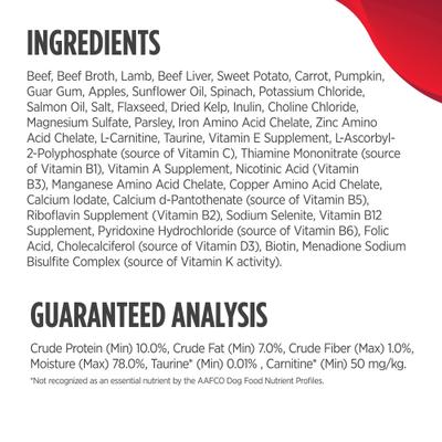 Show full view: Nulo Small Breed Puppy & Adult Grain-Free Beef & Lamb Pate Wet Dog Food, 2.8-oz can, 12 count slide 7 of 9