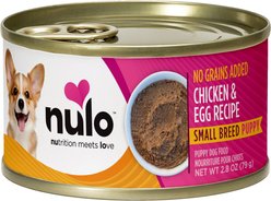 Nulo Small Breed Puppy Grain-Free Chicken & Egg Pate Wet Dog Food, 2.8-oz can, 12 count