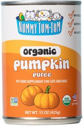 Nummy Tum-Tum Pure Organic Pumpkin Canned Dog & Cat Food Supplement, 15-oz, case of 12