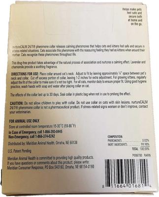Show full view: NurtureCALM 24/7 Scented Calming Collar for Cats, up to 15-in neck, 2 count slide 3 of 6