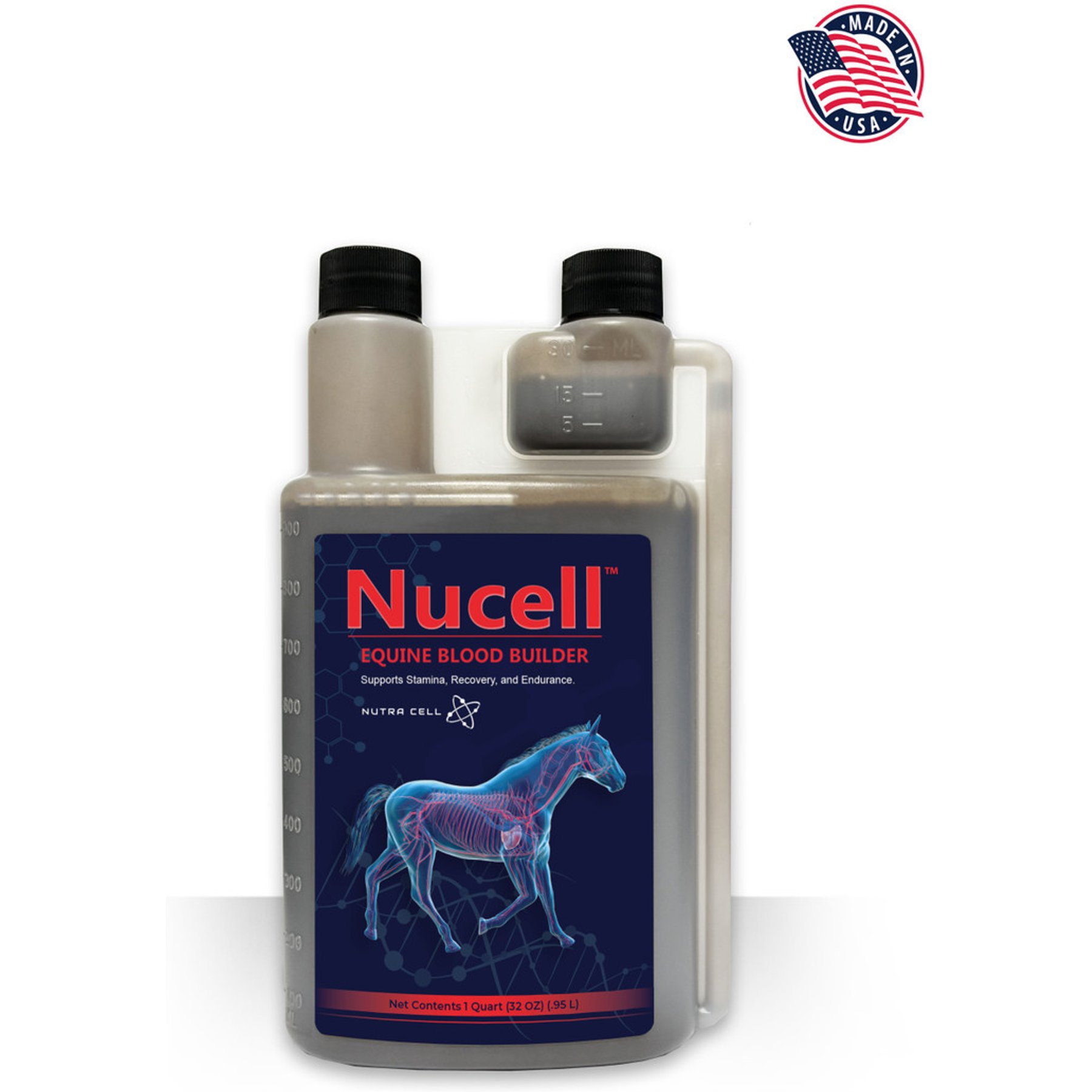 Nutra Cell Nucell Blood Builder Muscle Comfort Recovery Liquid Horse Performance Supplement