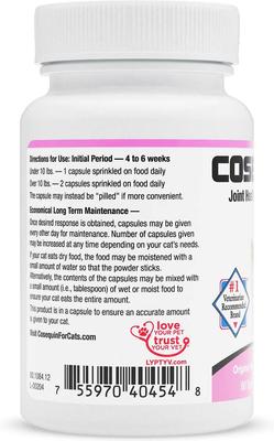 Show full view: Nutramax Cosequin Hip & Joint Capsules Joint Supplement for Cats, 80 count & Nutramax Cosequin Hip & Joint Soft Chews Joint Supplement for Cats, 60 count slide 3 of 6