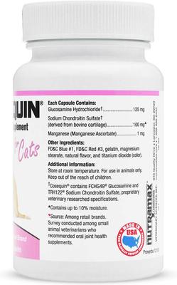 Show full view: Nutramax Cosequin Hip & Joint Capsules Joint Supplement for Cats, 80 count & Nutramax Cosequin Hip & Joint Soft Chews Joint Supplement for Cats, 60 count slide 4 of 6