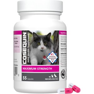 Nutramax Cosequin Hip & Joint with Glucosamine & Chondroitin Capsules Joint Supplement for Cats, 55 count