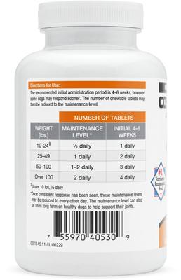 Show full view: Nutramax Cosequin Joint Health Supplement with Glucosamine & Chondroitin Chewable Tablets for Dogs, 132 count slide 3 of 11