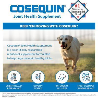 Show full view: Nutramax Cosequin Joint Health Supplement with Glucosamine & Chondroitin Chewable Tablets for Dogs, 132 count slide 5 of 11