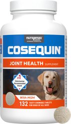 Nutramax Cosequin Joint Health Supplement with Glucosamine, Chondroitin & MSM Chewable Tablets for Dogs, 132 count