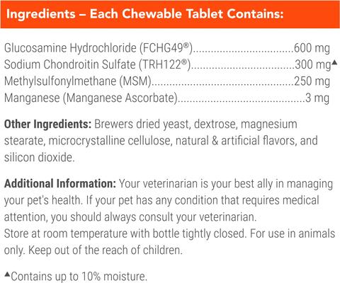 Show full view: Nutramax Cosequin Joint Health Supplement with Glucosamine, Chondroitin & MSM Chewable Tablets for Dogs, 250 count slide 7 of 10