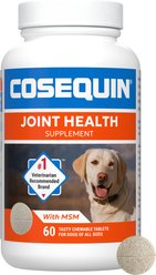 Nutramax Cosequin Joint Health Supplement with Glucosamine, Chondroitin & MSM Chewable Tablets for Dogs, 60 count