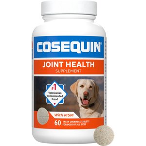 Nutramax Cosequin Joint Health Supplement with Glucosamine, Chondroitin & MSM Chewable Tablets for Dogs, 60 count