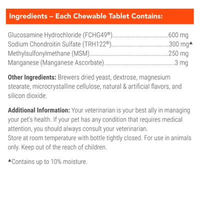Show full view: Nutramax Cosequin Joint Health Supplement with Glucosamine, Chondroitin & MSM Chewable Tablets for Dogs, 60 count slide 8 of 11