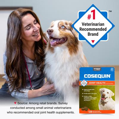 Show full view: Nutramax Cosequin Joint Health Supplement with Glucosamine, Chondroitin, MSM & Omega-3's Soft Chews for Dogs, 120 count slide 4 of 10