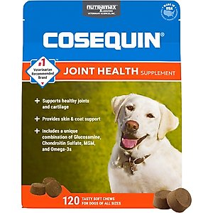 Nutramax Cosequin Joint Health Supplement with Glucosamine, Chondroitin, MSM & Omega-3's Soft Chews for Dogs, 240 count
