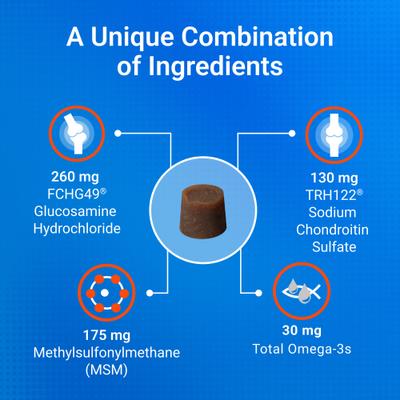 Show full view: Nutramax Cosequin Joint Health Supplement with Glucosamine, Chondroitin, MSM & Omega-3's Soft Chews for Dogs, 45 count slide 7 of 13