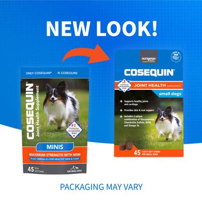Show full view: Nutramax Cosequin Joint Health Supplement with Glucosamine, Chondroitin, MSM & Omega-3's Soft Chews for Dogs, 90 count slide 3 of 13