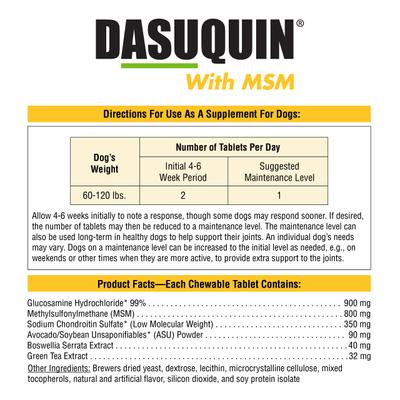 Show full view: Nutramax Dasuquin Hip & Joint Chewable Tablet Joint Supplement for Large Dogs, 300 count slide 8 of 11