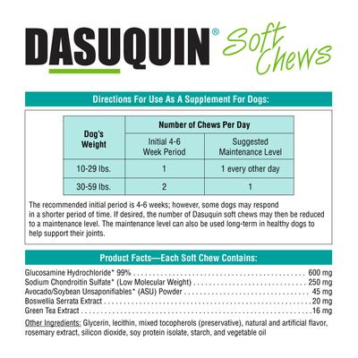 Show full view: Nutramax Dasuquin Hip & Joint Soft Chew Joint Supplement for Small to Medium Dogs, 168 count slide 7 of 10