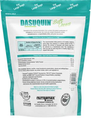 Show full view: Nutramax Dasuquin Hip & Joint Soft Chews Joint Supplement for Large Dogs, 300 count slide 3 of 10