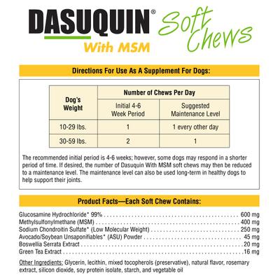 Show full view: Nutramax Dasuquin Hip & Joint Soft Chews Joint Supplement for Small & Medium Dogs, 84 count, bundle of 2 slide 7 of 9