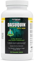Nutramax Dasuquin Hip & Joint with MSM Chewable Tablets Joint Supplement for Small & Medium Dogs, 150 count, bundle of 2
