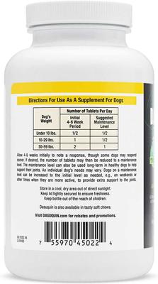 Show full view: Nutramax Dasuquin Hip & Joint with MSM Chewable Tablets Joint Supplement for Small & Medium Dogs, 150 count, bundle of 2 slide 3 of 11