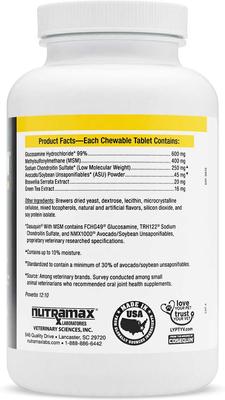 Show full view: Nutramax Dasuquin Hip & Joint with MSM Chewable Tablets Joint Supplement for Small & Medium Dogs, 150 count, bundle of 2 slide 4 of 11
