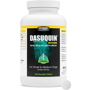 Nutramax Dasuquin Hip & Joint with MSM Chewable Tablets Joint Supplement for Small & Medium Dogs, 150 count