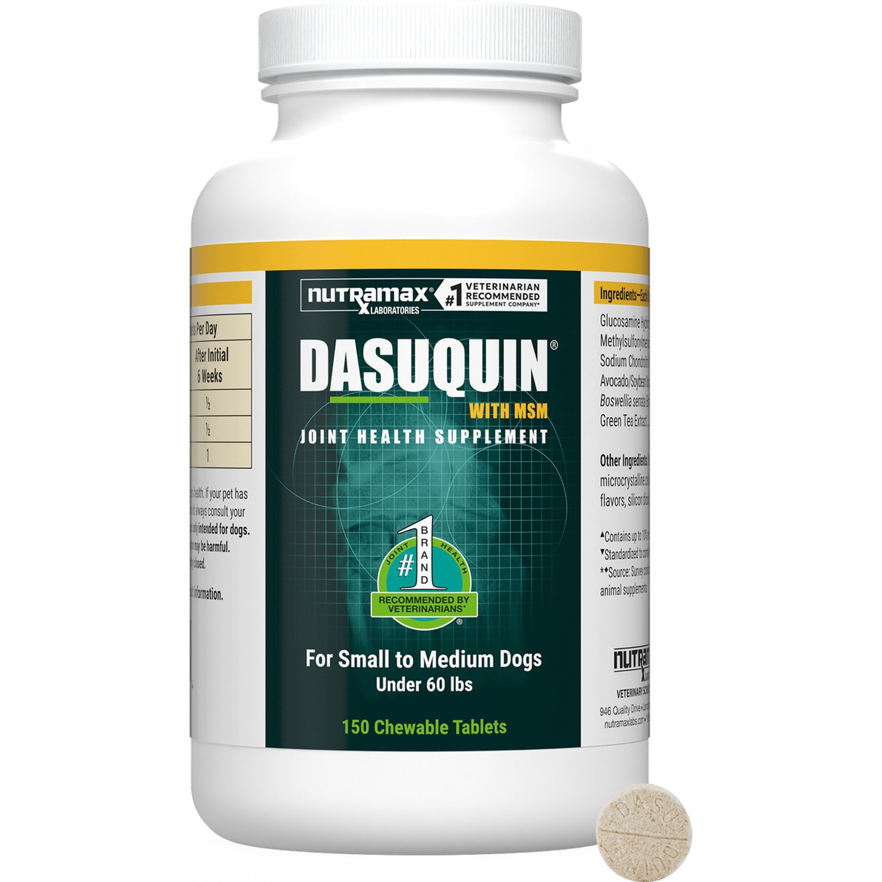 Nutramax Dasuquin with MSM Joint Chews, S/M Dogs (<60-lbs), 150 count