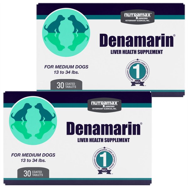 Nutramax Denamarin with S-Adenosylmethionine & Silybin Tablets Liver Supplement for Medium Dogs