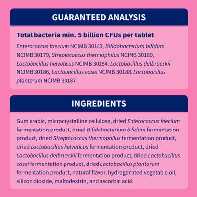 Show full view: Nutramax Proviable Probiotics Daily Digestive Health Chewable Tablet Supplement for Dogs, 60 count slide 7 of 13