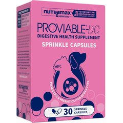 Nutramax Proviable Probiotics & Prebiotics Digestive Health Supplement for Dogs & Cats, 30 count