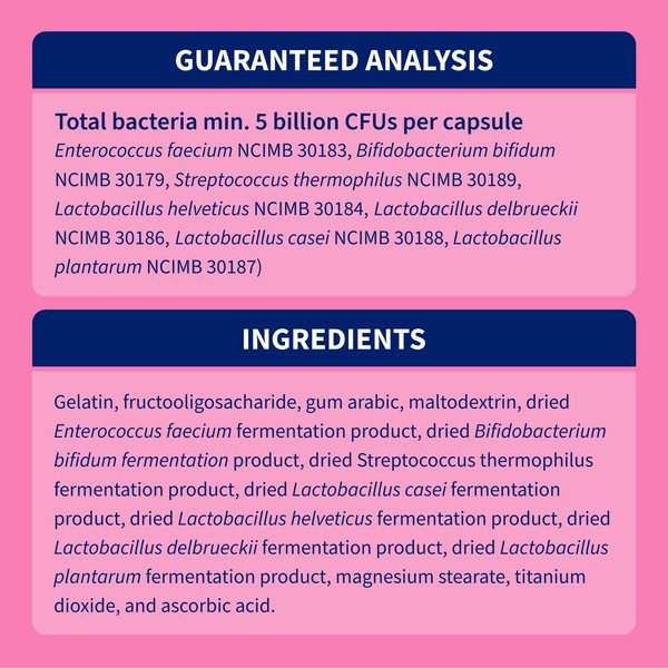 Nutramax Proviable Probiotics & Prebiotics Capsules Digestive Supplement for Cats & Dogs