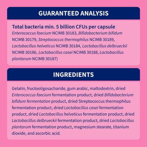 Nutramax Proviable Probiotics & Prebiotics Digestive Health Supplement for Dogs & Cats, 30 count