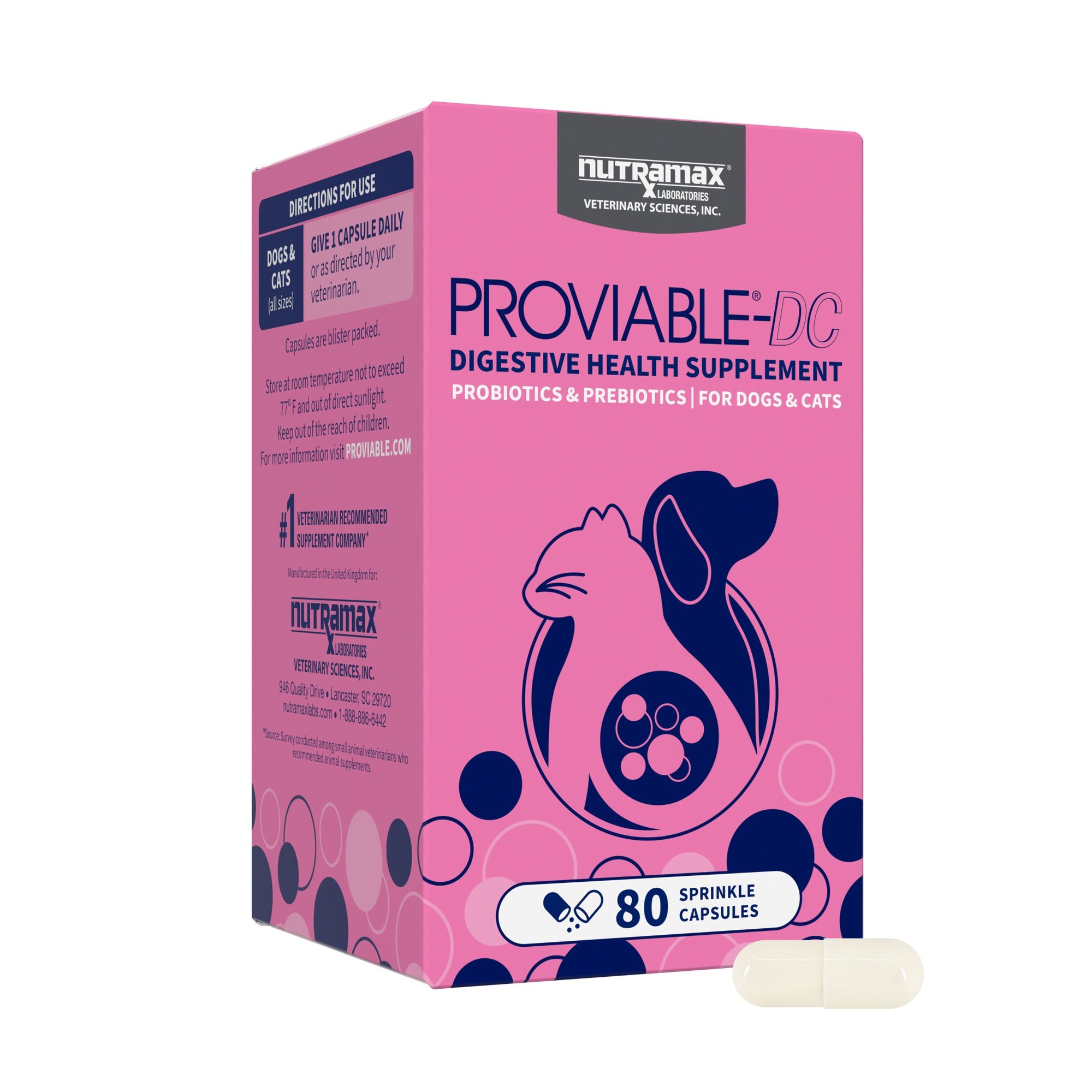 Proviable Probiotics & Prebiotics Digestive Health Supplement for Dogs & Cats